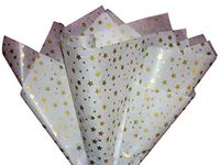 Tissue Paper Gift Wrap Bulk All Colors Wrapping 100 200 300 or 500 Sheets 15 x 20 Assorted Black Blue Fuchsia Gold Green Orange Pink Purple Red Silver White Yellow (Gold Stars, 75 Sheets)