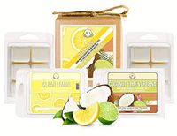 Aira Soy Wax Melt Variety Pack - Organic, Vegan, Kosher, Scented Soy Wax Cubes w/Essential Oils - No Chemical 100% Soy Wax Melts for Melters - Hand Poured - Clean Lemon & Coconut Lime - 4 Pack