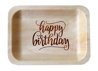 "Happy Birthday" StatementWare Disposable Birthday Party Plates (50-Pack)—100% Natural, Eco-Friendly Alternative to Plastic Party Plates, Catering Plates and Dessert Plates (7.5" x 5.5")