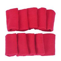 Leoie 10 Pcs Basketball Elastic Finger Guard Sleeves Protector red