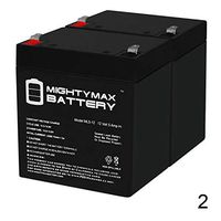 Mighty Max Battery ML5-12 - 12V 5AH Replacement for MK ES5-12 Wheelchair Battery - 2 Pack Brand Product