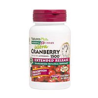 NaturesPlus Herbal Actives Ultra Cranberry, Extended Release - 1500 mg, 30 Vegetarian Tablets - Prescription Quality Supplement, Promotes Urinary Tract Health - Gluten-Free - 30 Servings