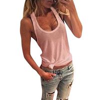 ⚡HebeTop⚡ Women Summer Fasion O Neck Solid Sleeveless Lace Shirt Casual Tank Tops Blouse Mini Vest Pink