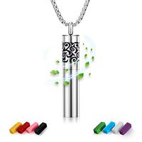 Pendant Essential Oil Diffusers, Portable Aromatherapy Diffuser with Necklace and Container, 316L Stainless Steel Anxiety Gifts for Women & Men