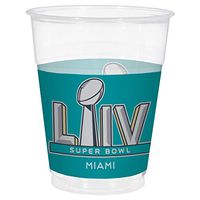 Amscan Super Bowl 54 LIV 16 oz Plastic Cups, 25 Count