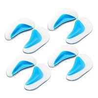 Crazyman61 Silicone Orthopedic Gel Arch Support Insoles 4 Pairs Pads Care Cushion Foot Shoe Adhesive
