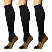 Copper Compression Socks for Men & Women(3 Pairs),15-20mmHg is Best for Running,Medical,Pregnancy,Travel,Nurses