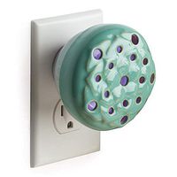 Airomé Succulent Pluggable Essential Oil Diffuser, Ceramic Cover with 8 Color LED Night Light Wall Plug In, Turquoise Glaze