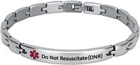 Elegant Surgical Grade Steel Medical Alert ID Bracelet for Men and Women (Women's, Do Not Resuscitate (DNR))