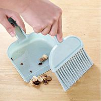 Lataw Brush+Dustpan Mini Cute Hand Desktop Sweep Cleaning Brush Small Broom Dustpan Set, Dust Pan Brush Nesting Tiny Cleaning Broom Kit Tools for Floor Table, Desk, Key Board, Pets (Sky Blue)