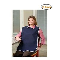Waterproof Shirt Saver Bib - Size -Large (27" x 23") - Navy Color - Pack of 2
