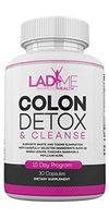 Pure Colon Cleanse & Detox 15 Day Toxins Elimination Program - Herbal Laxative Constipation Relief with Psyllium Husk, Cascara Sagrada & Senna Leaves - Special Women Intestinal Cleanser by Ladyme -60