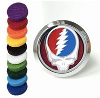 FIKA Grateful Dead Lightning Skull Air Freshener Diffuser Necklace Locket Aromatherapy Essential Oil Great for Travel Pads (CAR)