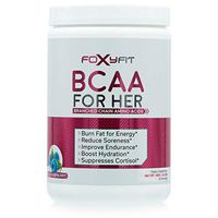 FoxyFit BCAA for Her, Branched Chain Amino Acids for Women to Boost Hydration and Reduce Soreness, Blue Raspberry (BCAA Powder - 20 Servings)