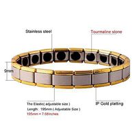 Healthy Hot Men 316L Titanium Steel Men Bangle Therapy Energy Magnetic Bracelet Pain Relief Health Care (Metal Color : Gold Color)