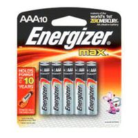 Energizer 10992 - AAA Cell 1.5 Volt MAX Battery (10 Pack) (E92CP-10)
