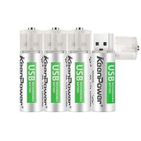KeenPower AA Batteries USB Rechargeable Double A Lithium Batteries Li-ion Battery Cell 1.5V / 1200mAH Not NI-MH/NI-CD/Alkaline Batteries ECO-Friendly and Recyclable No Memory Effect(4Pack)