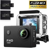 SKHUOBushnell Action Camera, 12Mp 1080P 2 Inch LCD Screen, Waterproof Sports Cam 120 Degree Wide Angle Lens, 30M Sport Camera DV Camcorder 2 Rechargeable Batteries Mounting Accessories Kit