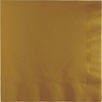 Creative Converting Paper Napkins, 3-Ply 16 in x 16 in Dinner Size, Glittering Gold Color, 25-Count Packages (Pack of 5)