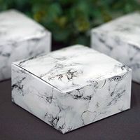 Tableclothsfactory 100pcs of 4x4x2 Marble Design Favor Candy Box for Candy Treat Gift Wrap Box Party Favor Boxes for Bridal Shower Wedding