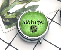 Compact 3 Compartment Medicine Case, Pill Box for Pocket or Purse Pill Box Decorative Pill Case with Gift Box Celtic