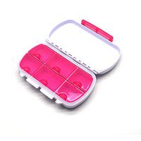 Antrader Portable Travel Pill Case, 6 Compartments, Waterproof Tablet Medicine Vitamin Pill Organizer, Pocket Pill Dispenser Container Box, Red