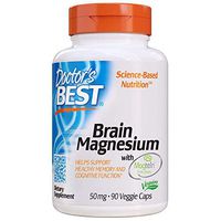 Doctor's Best Brain Magnesium, Non-GMO, Vegan, Gluten Free, Soy Free Veggie Caps, 90 Count