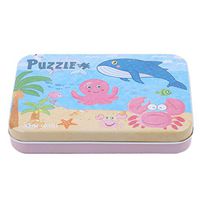 Meolin Train Puzzle Wooden Educational Puzzle for Early Development,Whale + octopus,1116cm