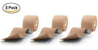 TopRover Professional Kinesiology Tape Uncut 3 Pack,2" W x 16.8' L,for Pain Relief Injury Recovery Mucscle Support Waterproof,Beige