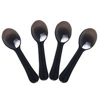 Gmark 400pc 3-Inch Taster Spoons Plastic Mini Spoons Black Clear Best for Chocolate Coffee flavor Ice Cream Spoons Dessert Spoons Black 1 Box Set GM1002D