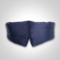 Natalie Zoe™ Natural Mulberry Silk Sleep Mask, Soft, Light-Weight and Breathable Wide Eye Mask for Sleeping (Navy Blue)