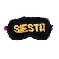 Siesta Faux Fur Fuzzy Sleep Eye Mask, Black Multi