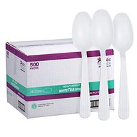500 Count – Heavyweight Disposable White Plastic Tea Spoons | Dessert Spoons Plastic | Great for Celebrations, Parties, Travels, Events, and Everyday Use