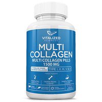 Collagen Pills - All 5 Types of Food Sourced Collagen - Helps with Digestion - Anti Aging, Bones & Joints and Hair Skin Nails - Grass Fed and Certified Wild Fish - 100% Hydrolized for Absorption