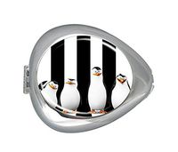 Penguins Custom Silver Oval Pill Box Pocket Purse Pill Case Medical Tablet Holder Weekly Pill Organizer Decoration Box Wallet