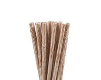 Designer Paper Straws (Woodgrain, 50)