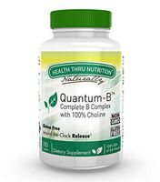 Quantum-B™ Complete B-Complex High Potency with 550mg Choline, B1, B2, B3, B6, Folate, B12, Biotin, B5 - Sustained Release, Non GMO by Health Thru Nutrition … (180)