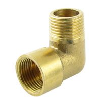 uxcell 19/32 inches Female to 3/5 inches Male F/M Brass 90 Degree Street Elbow Pipe Fitting Gold Tone