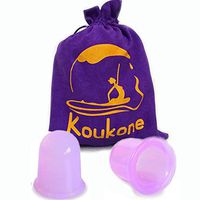 Koukone 2pc Anti Cellulite Vacuum massage Cupping Suction Body Massage Cupping Therapy Set Silicone Cupping Self Cupping Set Silicone Massage Cups Skin Lift Weight Loss (Medium Size, Purple)