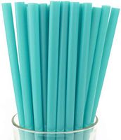 New Made in USA Pack of 250 Jumbo Teal (10" X 0.28") Individually Wrapped Plastic Smoothie Drinking Straws (FDA-approved, Non-toxic, BPA-free)