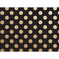 Black with Metallic Gold Dots 30" x 150' Gift Wrap Roll