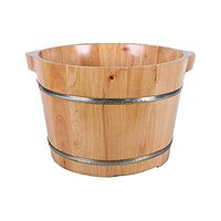 Foot Tub,Natural Wood, Bilateral Thickening/Double Ear Barrel ，Household Health Foot Bath Barrel (Size : A)