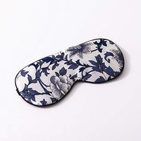 Tim&Tina Silk Sleep Mask Comfortable Blindfold Eye mask Adjustable (Blue and White)