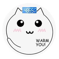 NILINLEI Lovely High Precision Digital Body Weight Scales Round Bathroom Scales with Step-On Technology, Slim Design，HD LED Backlit Display，180kg Capacity