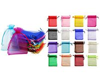 100PCS 4x6inches(10x15cm) Sheer Drawstring Organza Candy Jewelry Pouches Wedding Party Christmas Favor Gift Present Bags (Mixed Color)