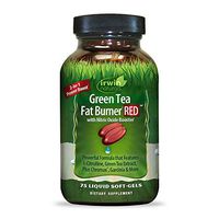 Irwin Naturals Green Tea Fat Burner RED with Nitric Oxide Booster - Healthy Weight Management & Diet Support - Boost Thermogenesis & Metabolism with L-Citrulline & Garcinia - 75 Liquid Softgels