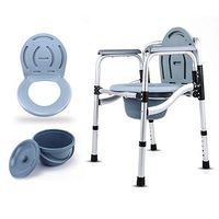 NESSTIC Toilet Chair Commode Seat with Cover Portable Adjustable Height Bedside Commodes 3 in 1 Foldable Shower Bath Chair with Armrests for Women Men Elder Disabled Pregnant