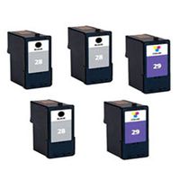 Amsahr 18C1528 Lexmark 18C2190/18C2200 Remanufactured Replacement Ink Cartridges Set of 2 Black and 1 Color Ink