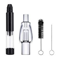 Retractable Mini Glass Tube Tool Kit with Water Glass Filter & Cleaning Tools (Black)