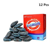 IMSHI 12Pcs Soap Powder Scouring Pad Stain Removal Steel Wool - Heavy Greasy Dirt Removing Helper - Does Not Damage The Surface of The Kitchen Ware